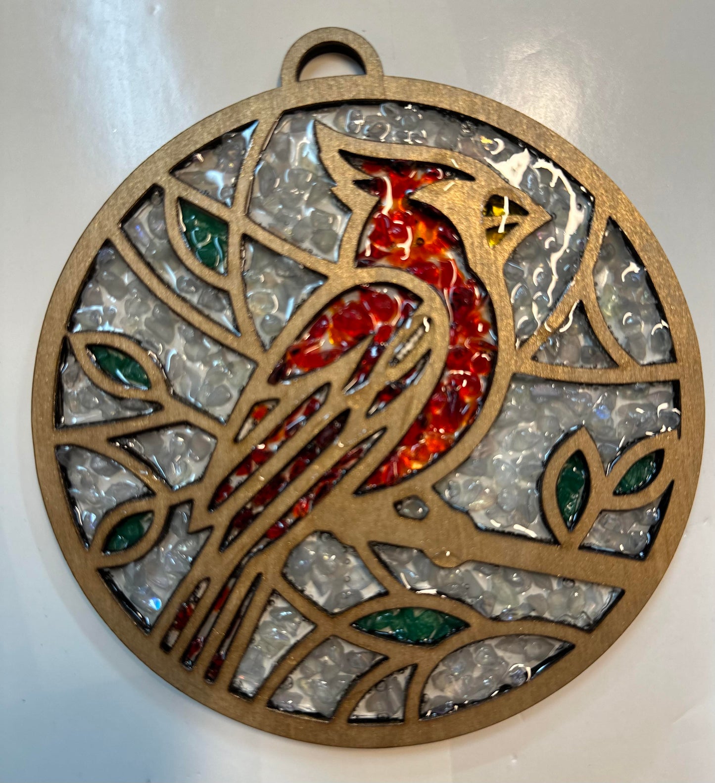 Faux Stain glass Cardinal