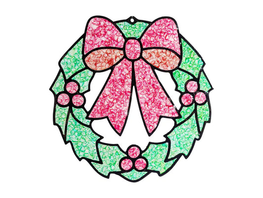 Christmas Wreath Suncatcher  6 or 8 inch shape