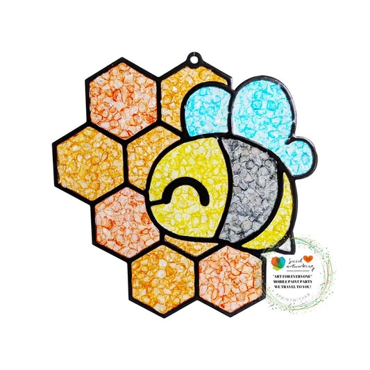 Cute Bee Suncatcher 6 or 8 inch shape