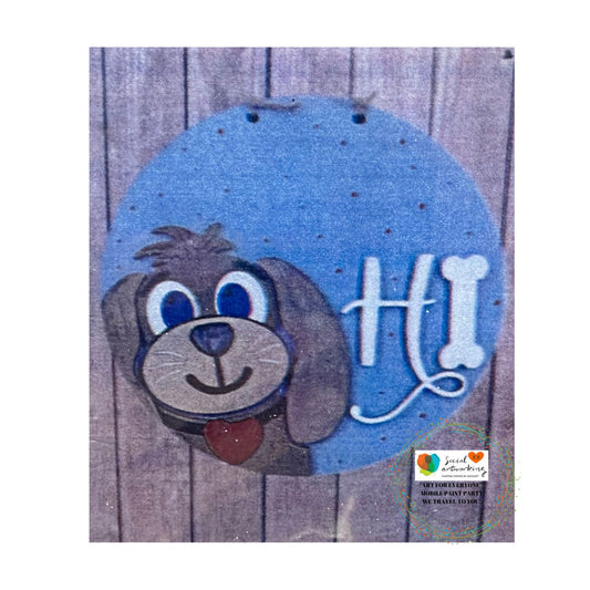 Dog Hi 2-D Wood Kids Sign