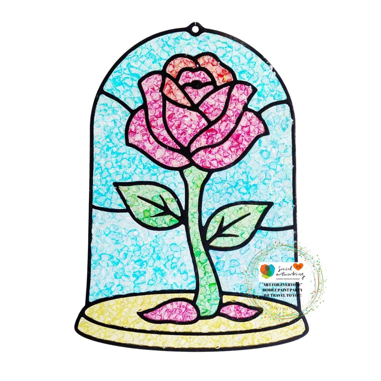 Fairy Tale Rose Suncatcher 6 or 8 inch shape