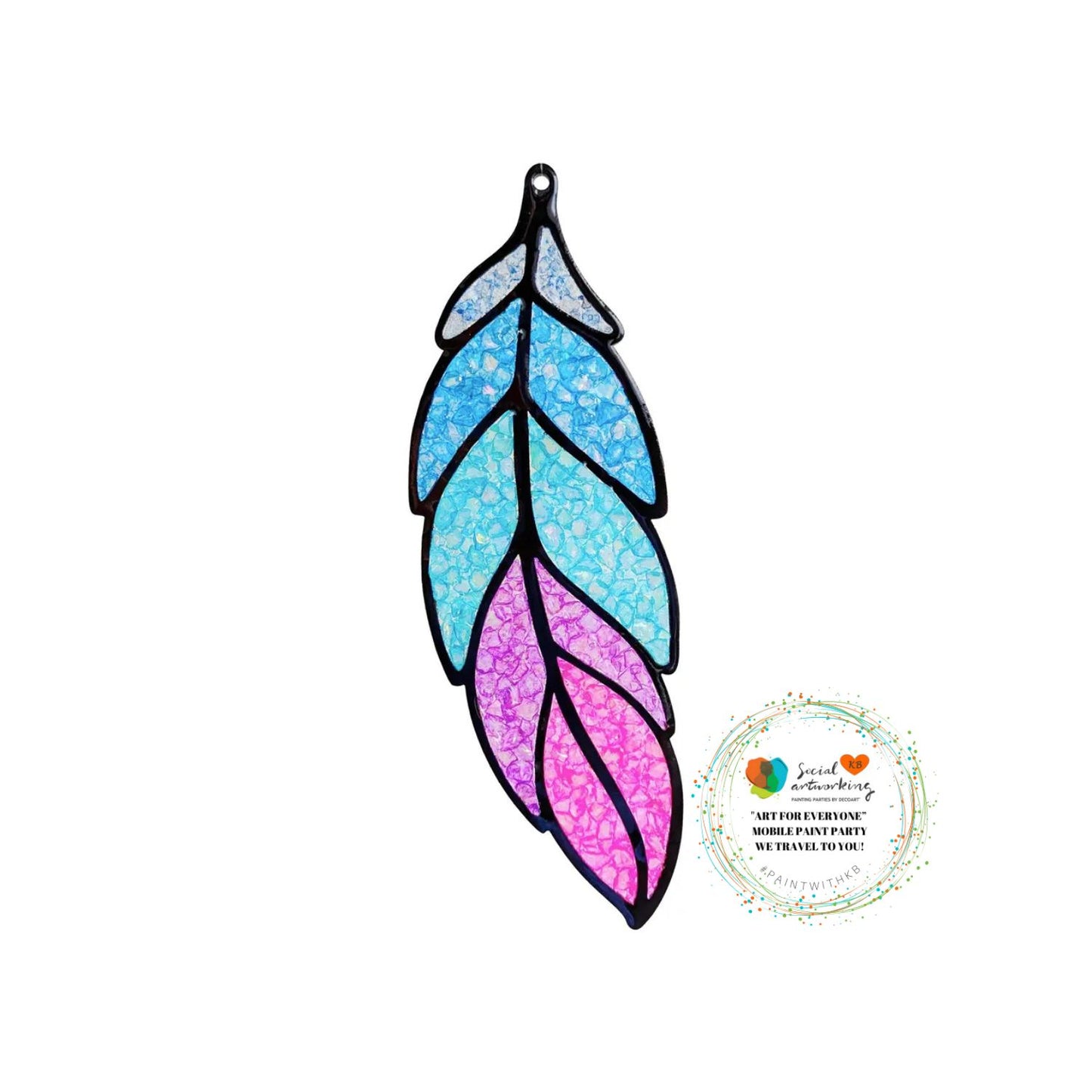 Feather Suncatcher 6 or 8 inch shape