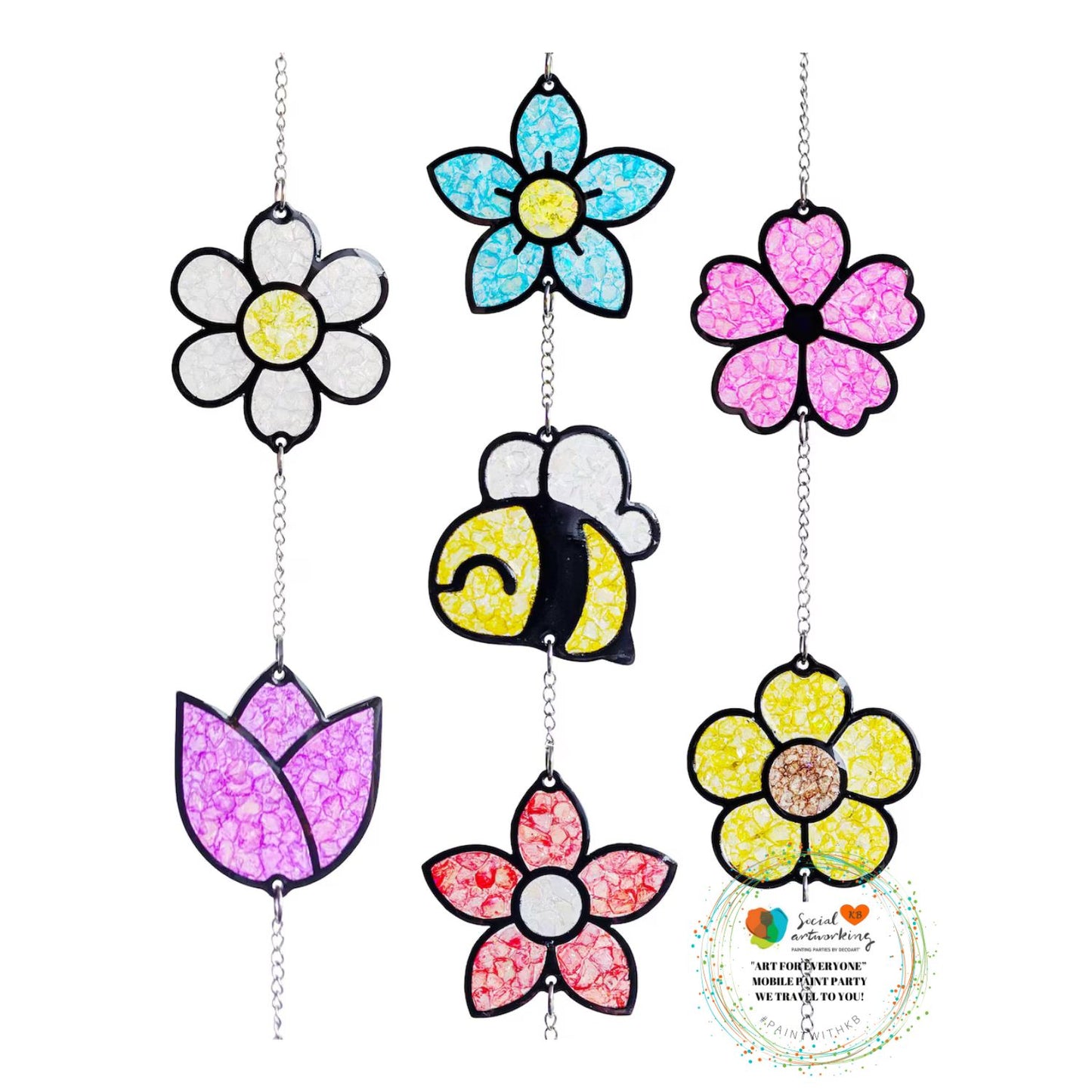Flower and Bee Mobile Suncatcher