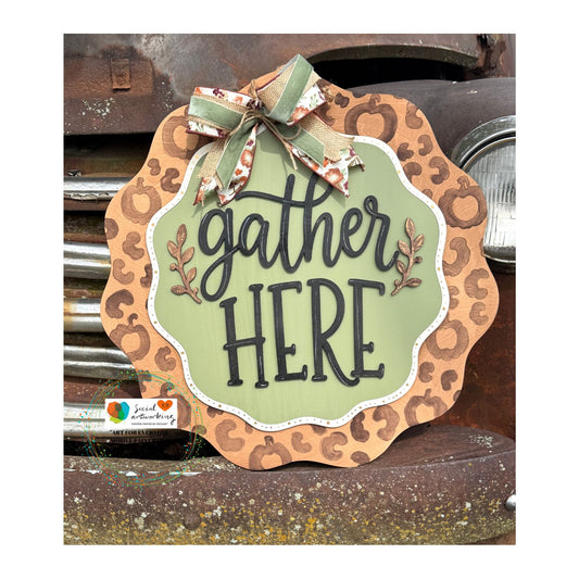 Gather Here Leopard 2-D Wood Door Hanger