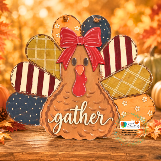 Detailed Turkey 2-D Wood Door Hanger