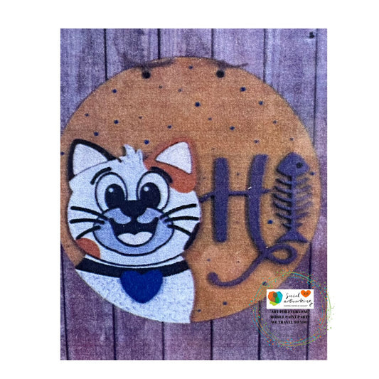 Hi Cat 2-D Wood Kids Sign