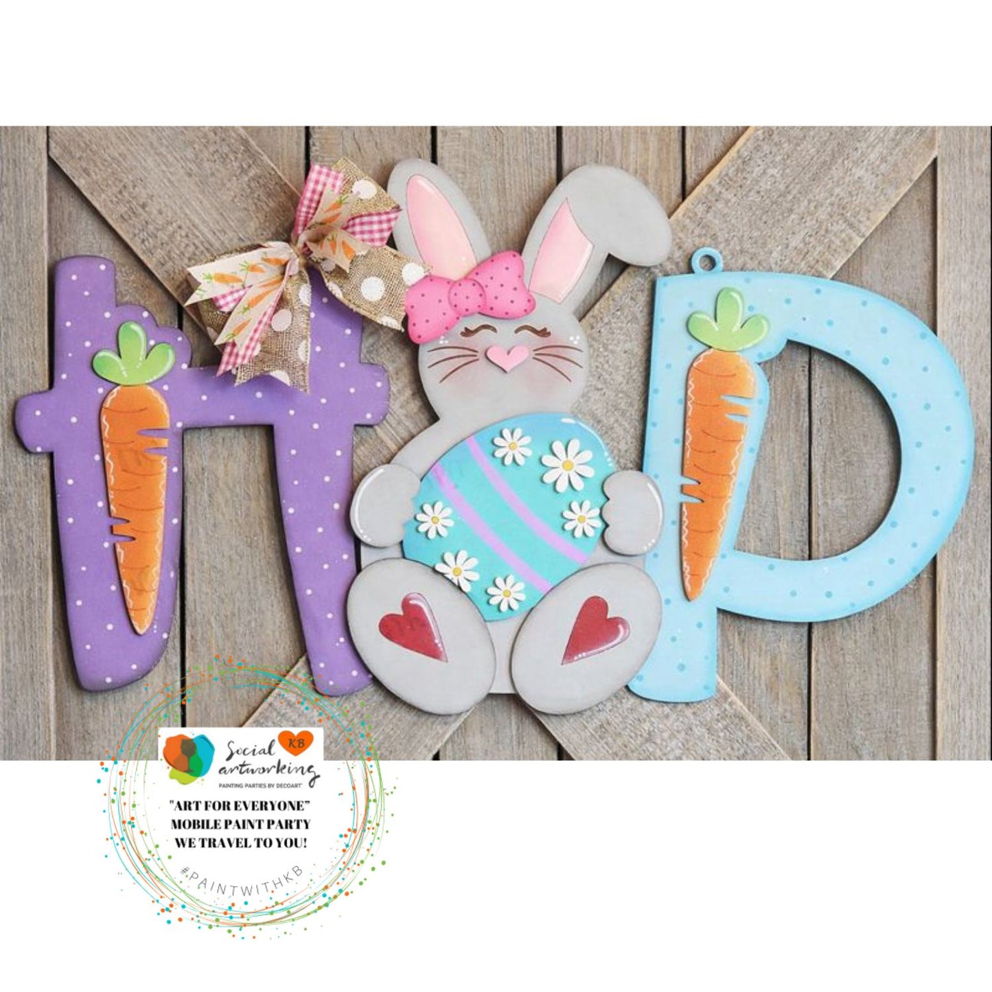 HOP Bunny 2-D Wood Door Hanger