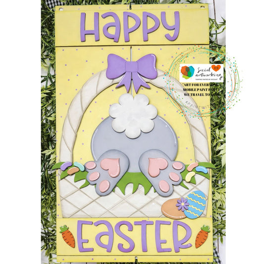 Happy Easter Bunny Butt Pallet Sign 2-D Door Hanger
