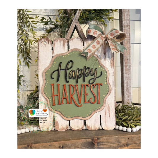 Happy Harvest Fence 2-D Wood Door Hanger