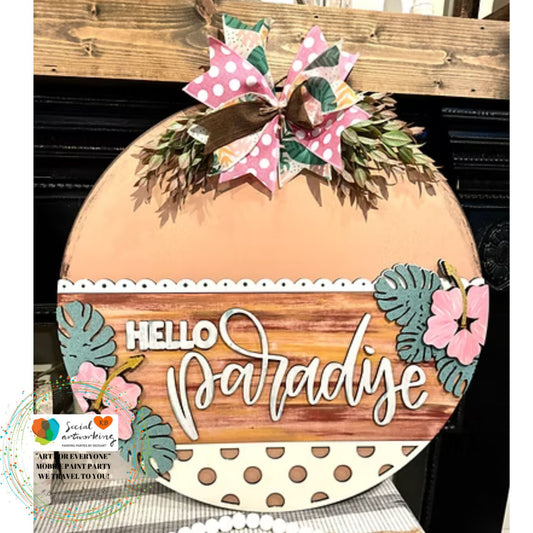 Hello Paradise 2-D Wood Hanger