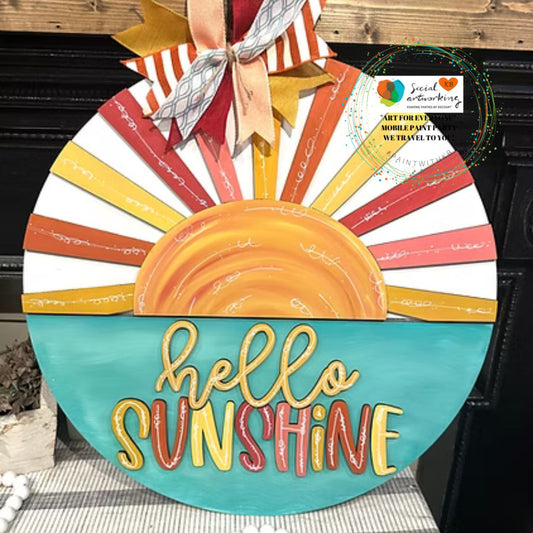 Hello Sunshine Sun Rays 2-D Wood Hanger