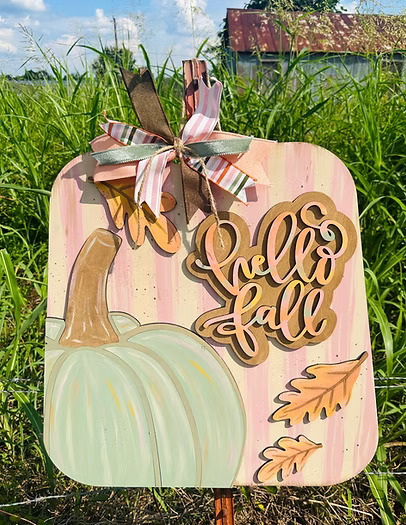 Hello Fall Tag 2-D Wood Shape