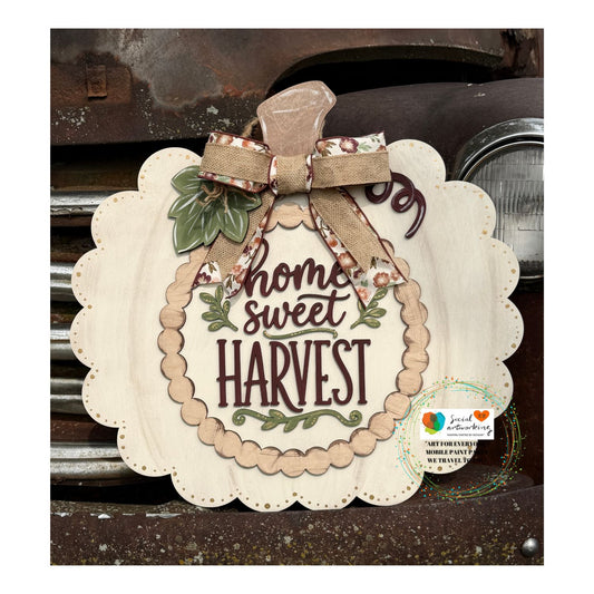 Home Sweet Harvest  2-D Wood Door Hanger