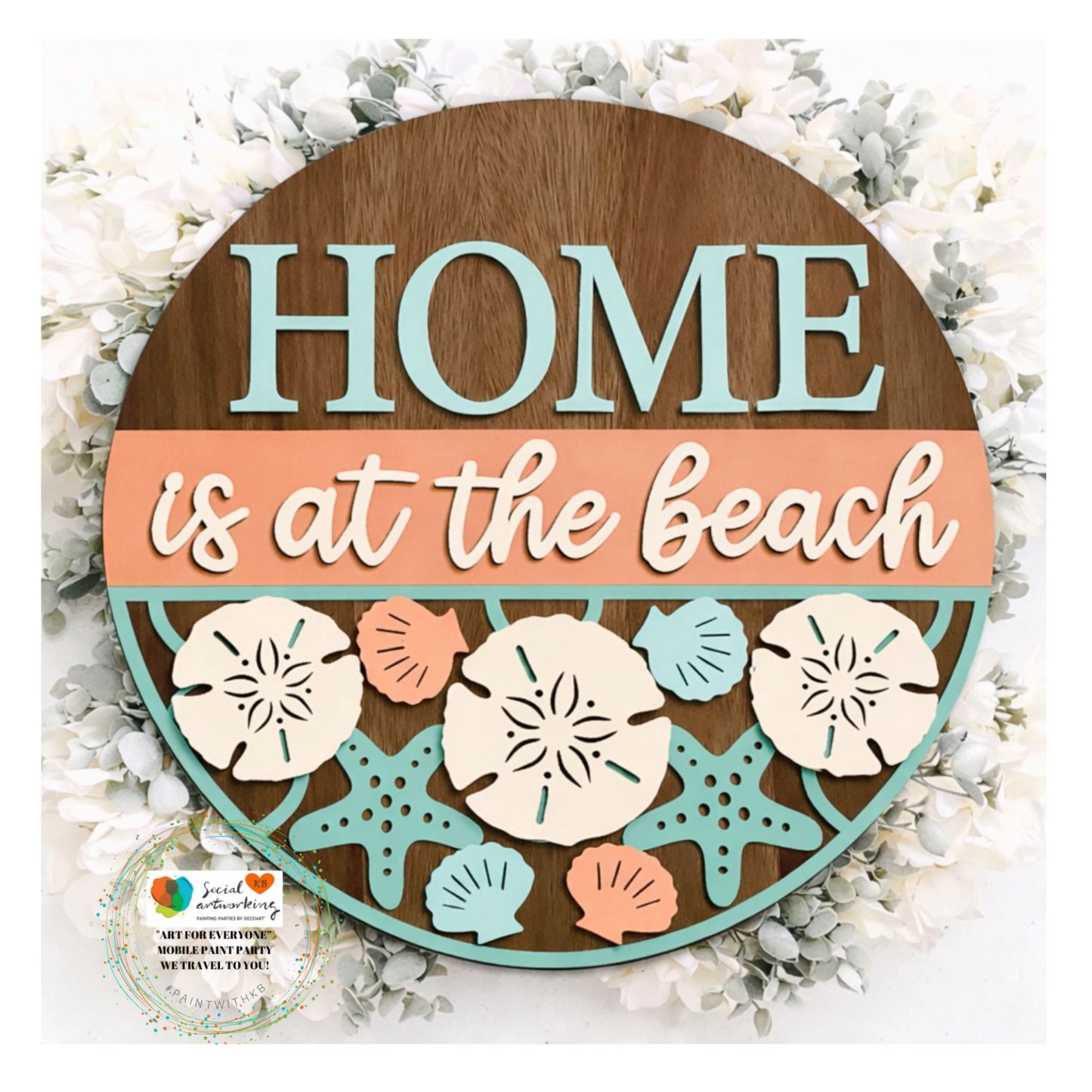 Home is at the Beach 2-D Wood Hanger