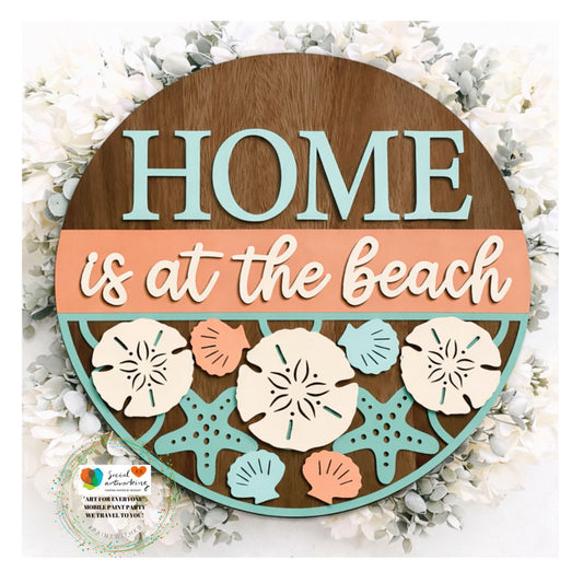Home is at the Beach 2-D Wood Hanger