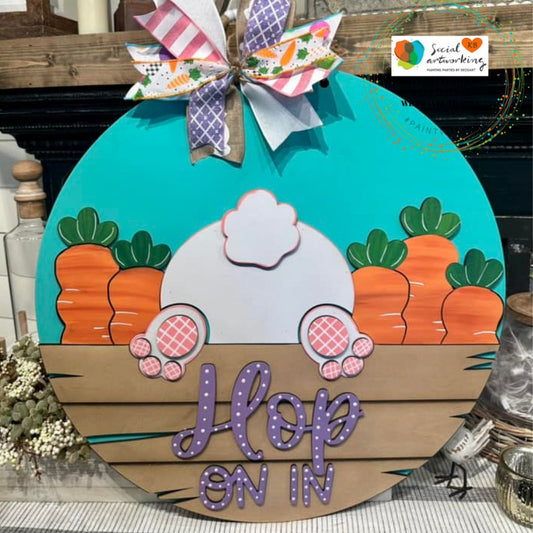 Hop On In 2-D Wood Door Hanger