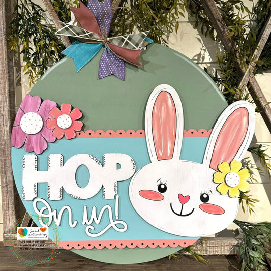 Hop on in 2-D Wood Door Hanger