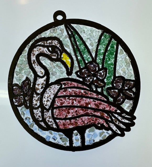 Faux Stain glass Flamingo