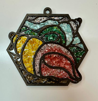 Faux Stain glass Conch Shell