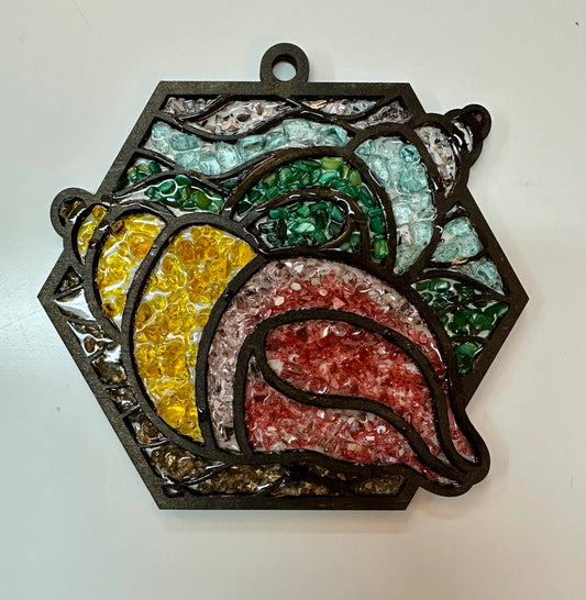 Faux Stain glass Conch Shell