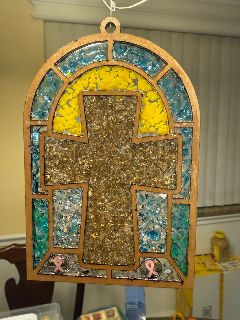 Faux Stain glass Cross