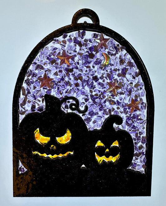 Faux Stain glass Jack-o'-lantern