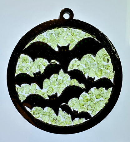 Faux Stain Glass Many Bats