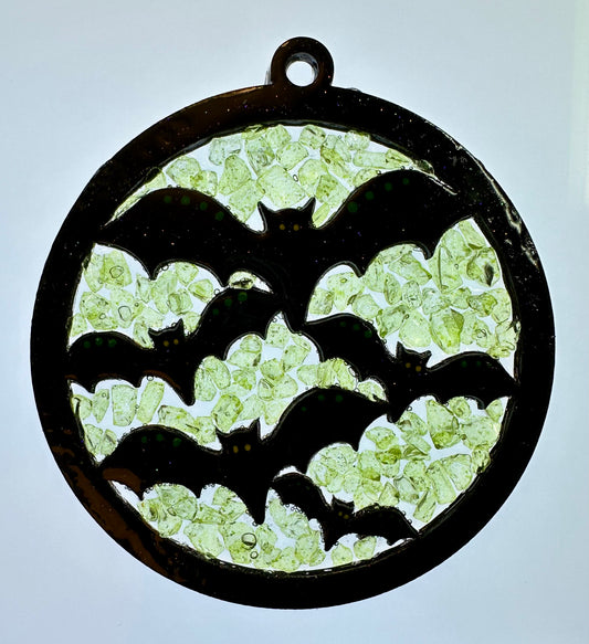 Faux Stain Glass Many Bats