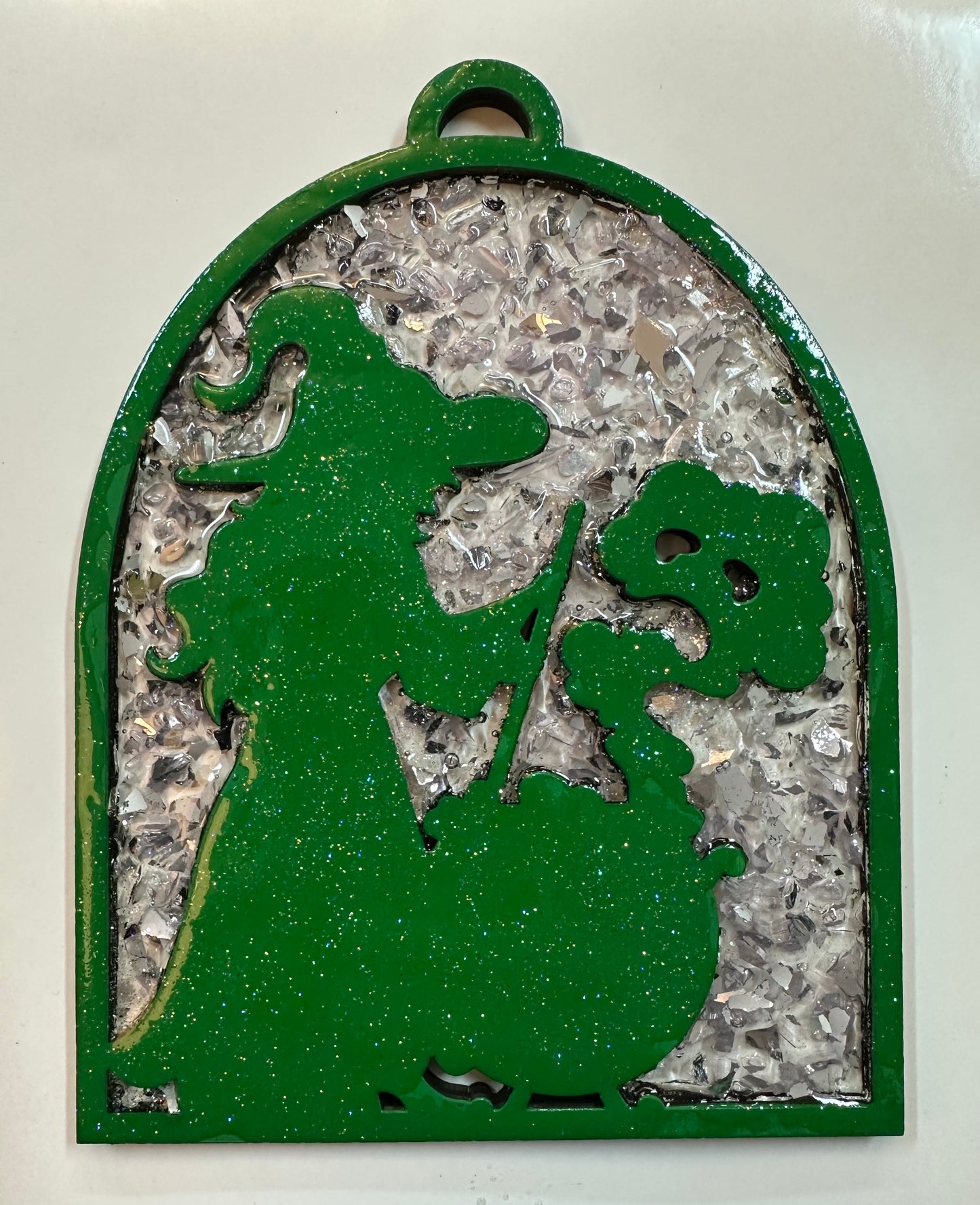 Faux Stain Glass Cauldron Witch