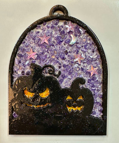 Faux Stain glass Jack-o'-lantern