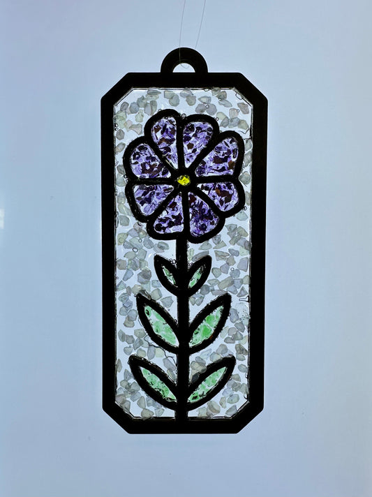 Faux Stain Glass Purple Flower