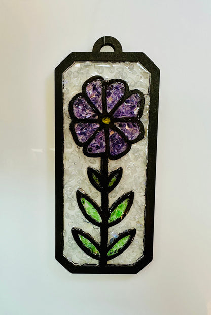Faux Stain Glass Purple Flower