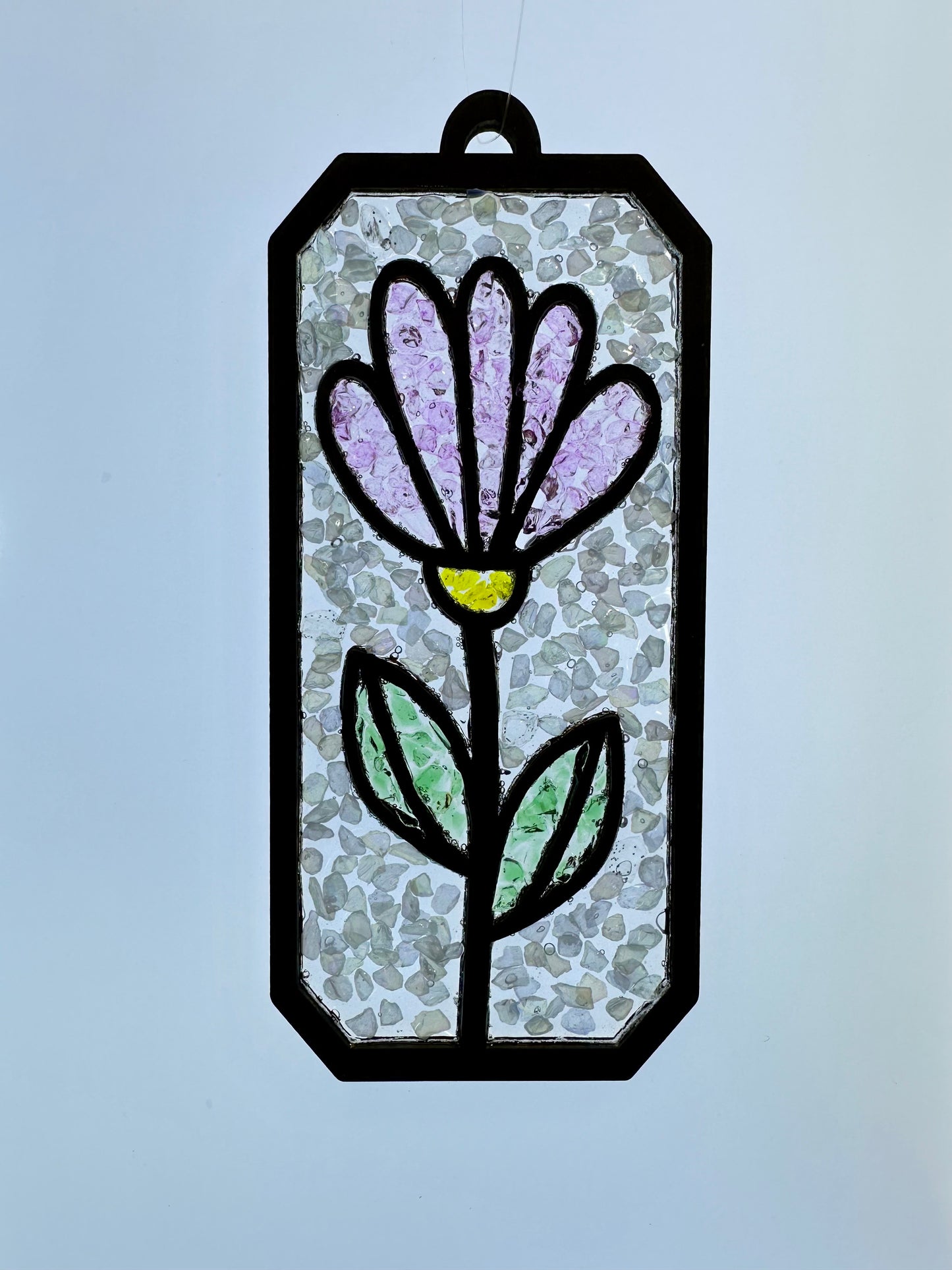 Faux Stain Glass Pink Flower