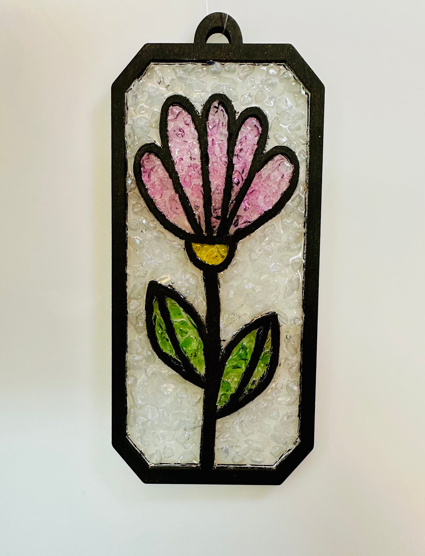 Faux Stain Glass Pink Flower