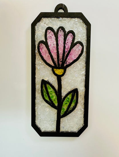 Faux Stain Glass Pink Flower
