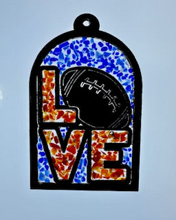 Faux Stain Glass Love Football