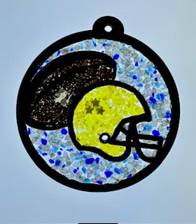 Faux Stain Glass Football Helment