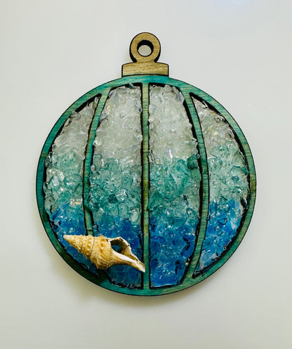 Faux Stain Glass Ornament  round or spherical