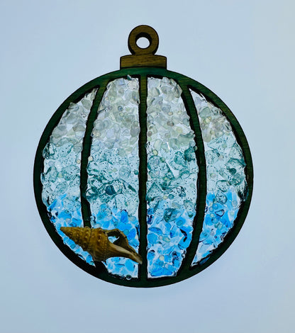 Faux Stain Glass Ornament  round or spherical