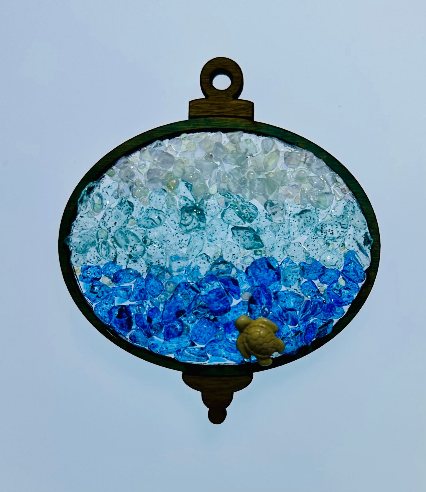 Faux Stain Glass Oval Ornament