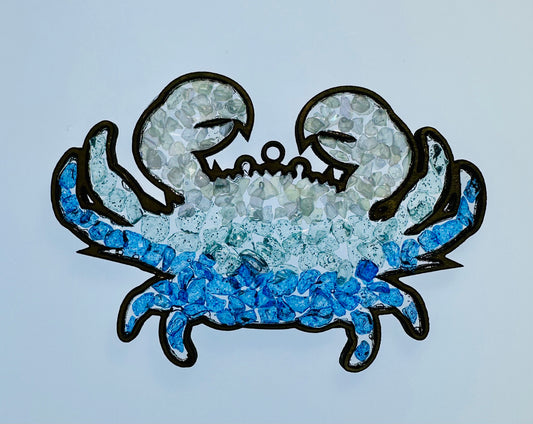 Faux Stain Glass Crab Ornament