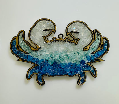 Faux Stain Glass Crab Ornament