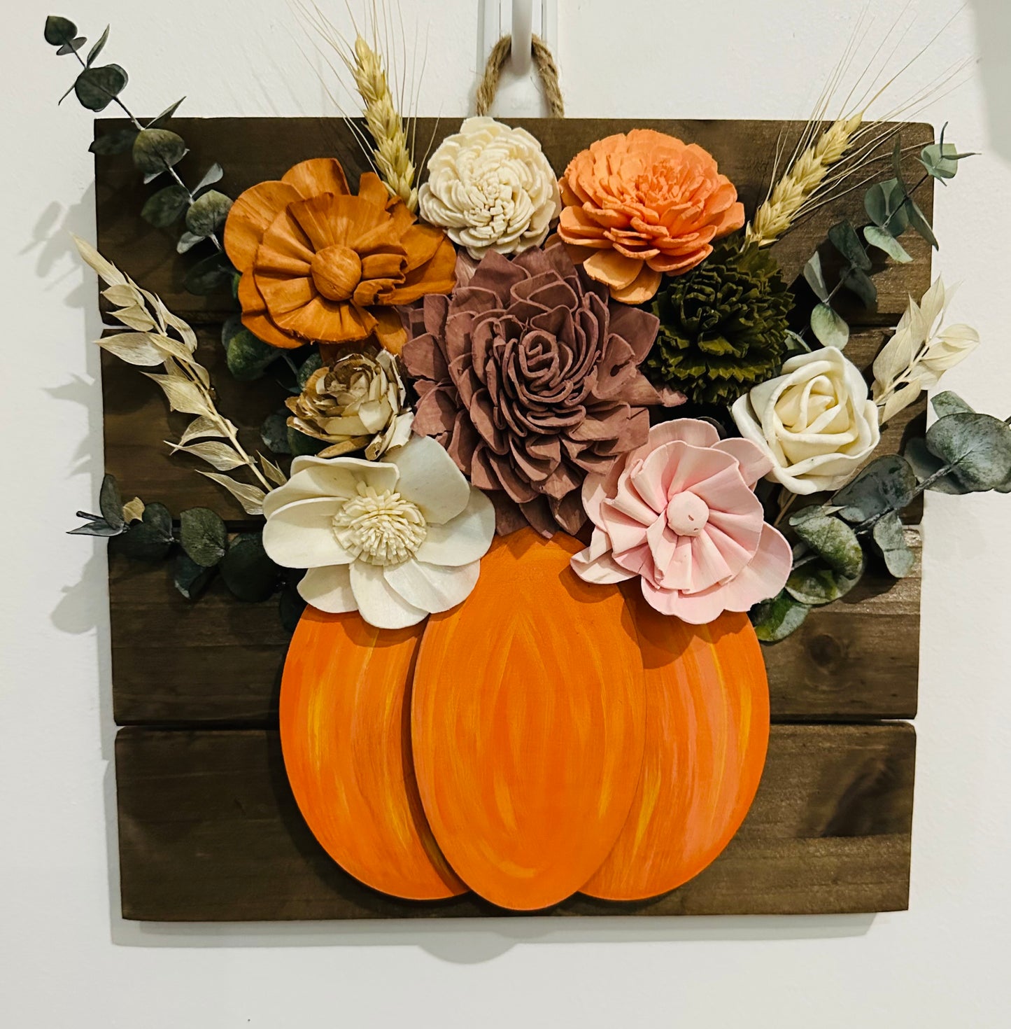 Wood Flower Pumpkin Pallet