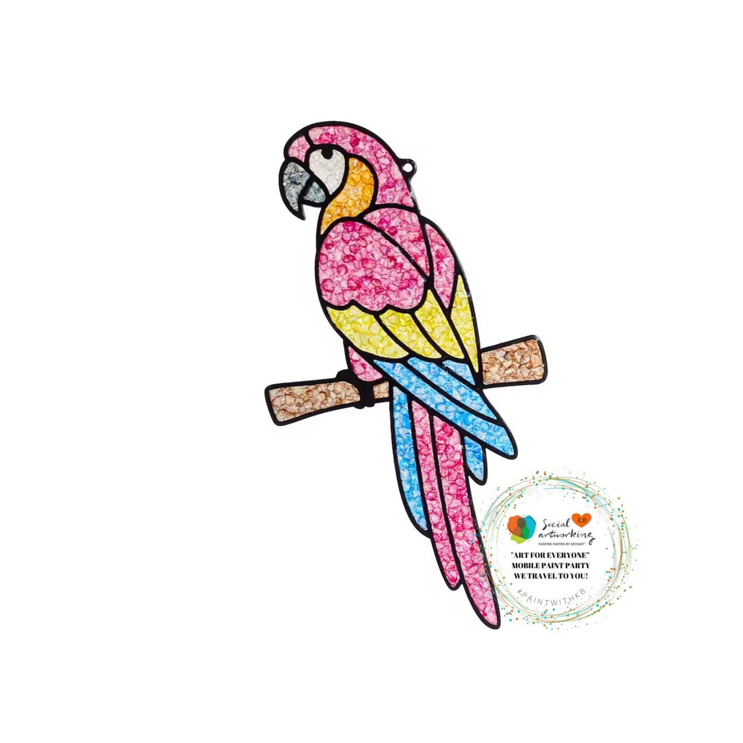 Macaw Parrot Suncatcher 6 or 8 inch shape