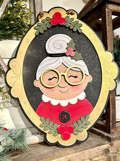 Mrs Claus in Frame 2-D Wood Shape