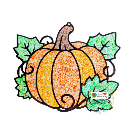 Pumpkin Suncatcher 6 or 8 inch shape