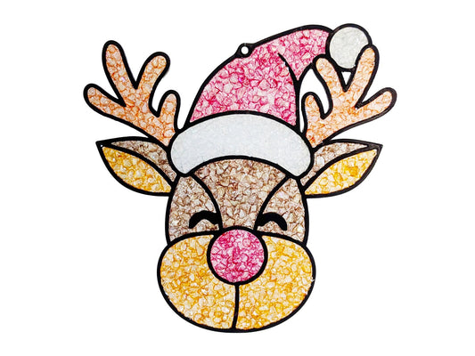 Rudolph Reindeer Suncatcher 6 or 8 inch shape