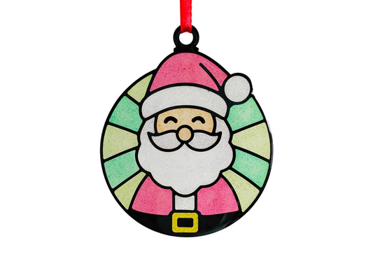 Santa OrnamentSuncatcher 6 or 8 inch shape