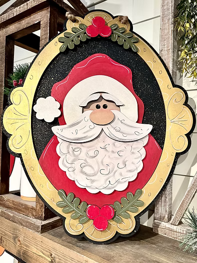 Santa in Frame 2-D Wood Shape