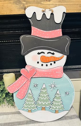 Snowman Tree Snowglobe 2-D Wood Shape